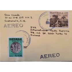 J) 1983 GUATEMALA, POPOL VUH, AIRMAIL, CIRCULATED COVER, FROM GUATEMALA FROM FINLAND