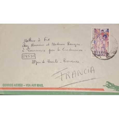 A) 1971, MEXICO, SIMON BOLIVAR, INDEPENDENCIA, LETTER TO FRANCE, AIRMAIL, XF