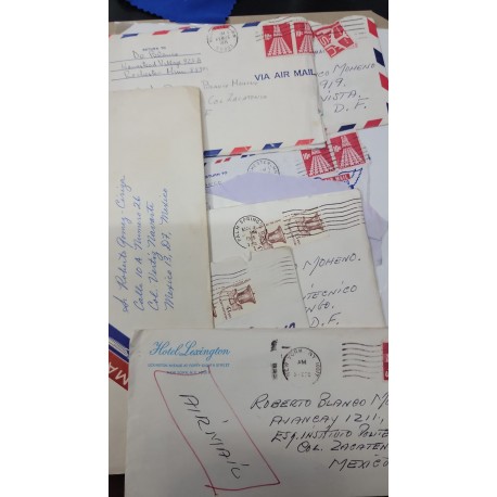 A) 1971-76, UNITED STATES, LOT OF LETTERS SENT TO MEXICO, WITH CANCELLATIONS, XF