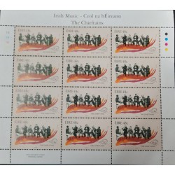 A) 2006, IRELAND, MUSIC, IRELAND GROUP, BLOCK OF 12 CHIEFTAINS 80S AND CORNAMUSA STAMPS