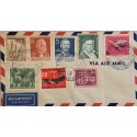 J) 1955 GERMANY, OTTO LILIENTHAL, THEODOR FONTANE, MULTIPLE STAMPS, AIRMAIL, CIRCULATED COVER, FROM GERMANY