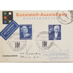 J) 1955 GERMANY, PLASTIC EXHIBITION, RICHARD STRAUSS, WILH FURTWANGLER, MULTIPLE STAMPS, AIRMAIL