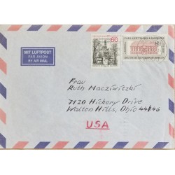 J) 1972 GERMANY, CORK OF SAN PEDRO AND PAUL, MULTIPLE STAMPS, AIRMAIL, CIRCULATED COVER, FROM GERMANY TO OHIO