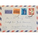 J) 1966 GERMANY, GERMANY FEDERAL POST, FLIGHT LINE OF BIRDS, MAP, MULTIPLE STAMPS, AIRMAIL, CIRCULATED COVER, FROM GERMANY