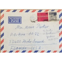 J) 1971 GERMANY, EUROPA CEPT, MULTIPLE STAMPS, AIRMAIL, CIRCULATED COVER, FROM GERMANY TO USA
