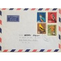J) 1963 GERMANY, BIRDS, MULTIPLE STAMPS, AIRMAIL, CIRCULATED COVER, FROM GERMANY TO USA