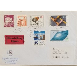 J) 1981 GERMANY, POLAR RESEARCH, ENERGY RESEARCH, DOVE, BUS, MULTIPLE STAMPS, AIRMAIL, CIRCULATED COVER, FROM GERMANY