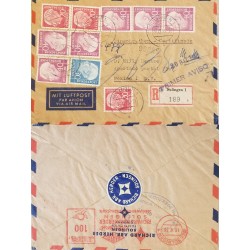 J) 1960 GERMANY, PRESIDENT THEODOR HESSE, MULTIPLE STAMPS, AIRMAIL, CIRCULATED COVER, FROM GERMANY TO MEXICO