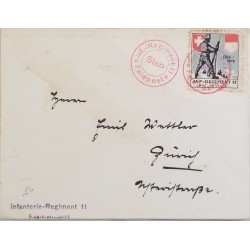 J) 1916 GERMANY, SOLDIER, INFANTRY REGIMENT, MAXIMUM CARD, AIRMAIL, CIRCULATED COVER, FROM GERMANY