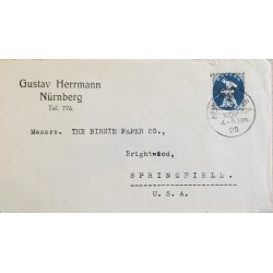 J) 1920 GERMANY, GUSTAV HERMANN, AIRMAIL, CIRCULATED COVER, FROM GERMANY TO USA
