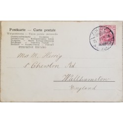 J) 1906 GERMANY. UNIVERSAL POSTAL UNION, POSTCARD, CIRCULATED COVER, FROM GERMANY TO ENGLAND