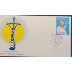 L) 1986 COLOMBIA, VISIT OF JUAN PABLO II TO COLOMBIA, RELIGION, FDC