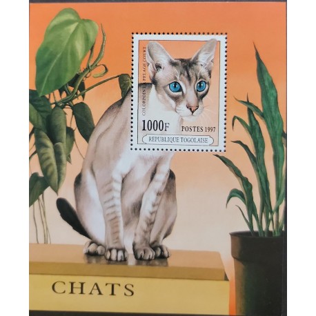 SA) 1997 TOGO, PERSIAN CAT, KEEPSAKE SHEET, MNH, SC 1763