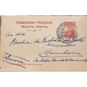 A) 1917 MEXICO, POSTCARD, MONUMENT, SHIPPED TO GERMANY, CANCELLATION OF MAILBOXES, RARE, MONUMENTS TO THE EMPEROR CUAUHTEMOC XF