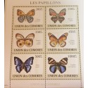 A) 2009 COMOROS, BUTTERFLIES, MNH, SERIES OF 6, MULTICOLORED, INSECTS, FAUNA