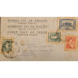 A) 1945 ARGENTINA, CENTENARY OF THE DEATH OF BERNARDINO RIVADAVIA, 1,780 - 1,845, FDC