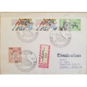 J) 1979 GERMANY, CHILDREN AND YOUNG PEOPLE SKATING, MULTIPLE STAMPS, REGISTERED, AIRMAIL, CIRCULATED COVER, FROM GERMANY