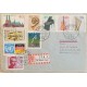 J) 1973 GERMANY, MUSICAL INSTRUMENTS, MULTIPLE STAMPS, AIRMAIL, CIRCULATED COVER, FROM GERMANY TO BERLIN 