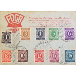 J) 1946 GERMANY, NUMERALS, GENERAL CONFERENCE OF DELEGATES OF THE FREE GERMAN TRADE UNION FEDERATION FOR THE GERMAN
