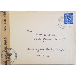 J) 1929 GERMANY, OPEN BY EXAMINER, NUMERAL, AIRMAIL, CIRCULATED COVER, FROM GERMANY TO USA