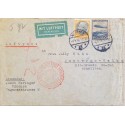 J) 1936 GERMANY, ZEPELLIN, MULTIPLE STAMPS, AIRMAIL, CIRCULATED COVER, FROM GERMANY TO HAMBOURG