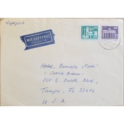 J) 1981 GERMANY, BUILDING, MULTIPLE STAMPS, AIRMAIL, CIRCULATED COVER, FROM GERMANY TO USA
