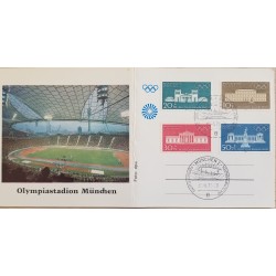 J) 1972 GERMANY, MUNICH OLYMPIC STADIUM, MULTIPLE STAMPS, FDC