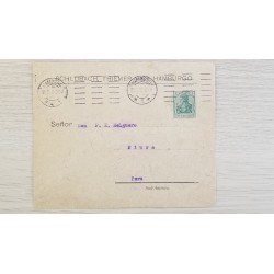 J) 1902 GERMANY, GERMANIA, WITH SLOGAN CANCELLATION, AIRMAIL, CIRCULATED COVER, FROM GERMANY TO PERU
