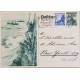 J) 1937 GERMANY, NAZI, EAGLE, BOAT, POSTCARD, WITH SLOGAN CANCELLATION, ARIMAIL, CIRCULATED COVER, FROM GERMANY TO NEW YORK