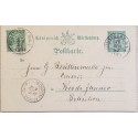 J) 1892 GERMANY, POSTCARD, POSTAL STATIONARY, NUMERAL 5 CENTS GREEN, CIRCULATED COVER, FROM GERMANY TO BRAZIL