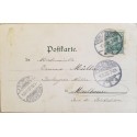 J) 1984 GERMANY, GERMANIA, POSTCARD, MULTIPLE CANCELLATION, AIRMAIL, CIRCULATED COVER, FROM GERMANY