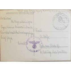 J) 1944 GERMANY, POSTCARD, PURPLE CANCELLATION NAZI, XF