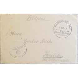J) 1942 GERMANY, PURPLE CANCELLATION NAZI, AIRMAIL, CIRCULATED COVER, FROM GERMANY