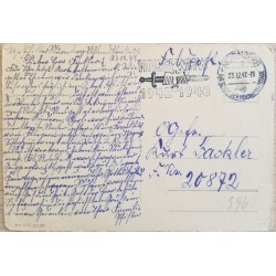 J) 1942 GERMANY, NAZI CANCELLATION, WITH SLOGAN CANCELLATION, POSTCARD, AIRMAIL, CIRCULATED COVER, FROM GERMANY