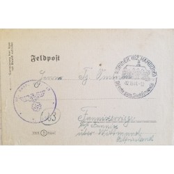J) 1944 GERMANY, NAZI CANCELLATION, AIRMAIL, CIRCULATED COVER, FROM GERMANY TO FRANKFURT