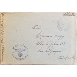 J) 1944 GERMANY, PURPLE CANCELLATION NAZI, AIRMAIL, CIRCULATED COVER, FROM GERMANY TO FRANKFURT