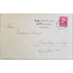 J) 1927 GERMANY, PRESIDENT, WTH SLOGAN CANCELLATION, AIRMAIL, CIRCULATED COVER, FROM GERMANY