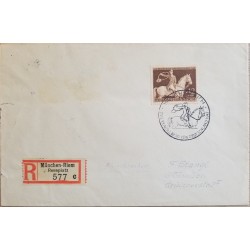J) 1943 GERMANY, HORSE, REGISTERED, ARMAIL, CIRCULATED COVER, FROM GERMANY
