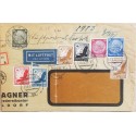 J) 1987 GERMANY, EAGLE, NAZI, PRESIDENT, MULTIPLE STAMPS, REGISTERED, AIRMAIL, CRCULATED COVER, FROM GERMANY