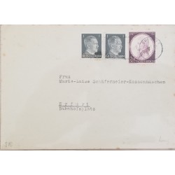 J) 1972 GERMANY, HITLER, MULTIPLE STAMPS, AIRMAIL, CIRCULATED COVER, FROM GERMANY TO BAHNHOFSPLATZ