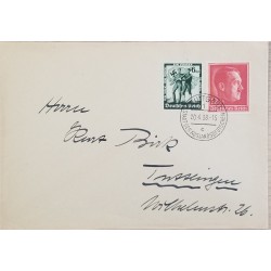 J) 1938 GERMANY, HITLER, NAZI, MULTIPLE STAM PS, AIRMAIL, CIRCULATED COVER, FROM GERMANY