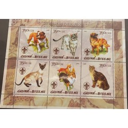 SL) 2005 GUINEA BISSAU, CATS AND DOGS, DOMESTIC ANIMALS, SCOUTS, MNH