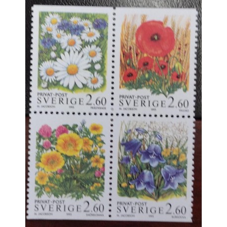 L) 1996 SWEDEN, FLOWERS, NATURE, MULTIPLE STAMPS, MNH