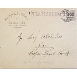 J) 1923 GERMANY, NUMERAL, WITH OVERPRINT IN BLACK, AIRMAIL, CIRCULATED COVER, FROM GERMANY