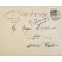J) 1923 GERMANY, NUMERAL, WITH OVERPRINT IN BLACK, AIRMAIL, CIRCULATED COVER, FROM GERMANY TO NEW YORK