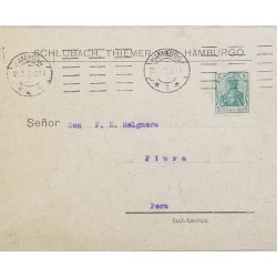 J) 1942 GERMANY, GERMANIA, WITH SLOGAN CANCELLATION, AIRMAIL, CIRCULATED COVER, FROM GERMANY TO PERU