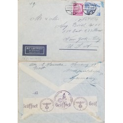 J) 1940 GERMANY, PRESIDENT, MULTIPLE STAMPS, AIRMAIL, CIRCULATED COVER, FROM GERMANY TO NEW YORK