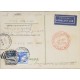 J) 1935 GERMANY, ZEPELLIN, NAZI, POSTCARD, MULTIPLE STAMPS AIRMAIL, CIRCULATED COVER, FROM GERMAY TO NEW YORK