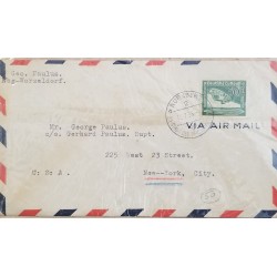 J) 1936 GERMANY, BOAT, AIRMAIL, CIRCULATED COVER, FROM GERMANY TO NEW YORK