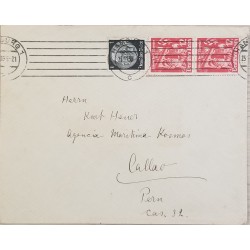 J) 1935 GERMANY, PRESIDENT, MULTIPLE STAMPS, AIRMAIL, CIRCULATED COVER, FROM GERMANY TO CALLAO